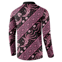 Indonesia Batik Pattern Button Sweatshirt Pink Version