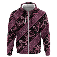 Indonesia Batik Pattern Zip Hoodie Pink Version