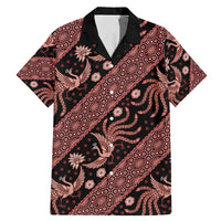 Indonesia Batik Pattern Family Matching Mermaid Dress and Hawaiian Shirt Red Version