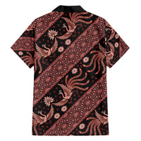 Indonesia Batik Pattern Family Matching Tank Maxi Dress and Hawaiian Shirt Red Version