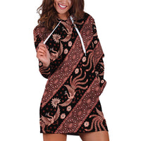 Indonesia Batik Pattern Hoodie Dress Red Version