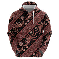 Indonesia Batik Pattern Zip Hoodie Red Version
