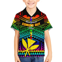 Personalised Hawaii Hawaiian Shirt Kanaka Maoli Kakau 2023 National Coming Out Day LT01 - Polynesian Pride
