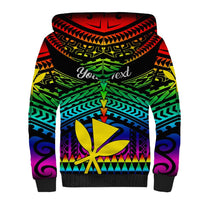 Personalised Hawaii Sherpa Hoodie Kanaka Maoli Kakau 2023 National Coming Out Day LT01 - Polynesian Pride