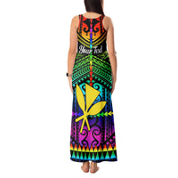 Personalised Hawaii Tank Maxi Dress Kanaka Maoli Kakau 2023 National Coming Out Day LT01 - Polynesian Pride