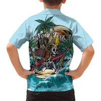 Personalized Aloha Hawaii Skeleton Family Matching Tank Maxi Dress and Hawaiian Shirt Tropical Summer Vibe