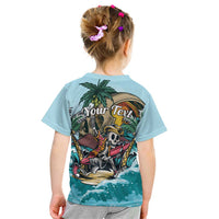 Personalized Aloha Hawaii Skeleton Kid T Shirt Tropical Summer Vibe