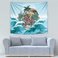 Aloha Hawaii Skeleton Tapestry Tropical Summer Vibe