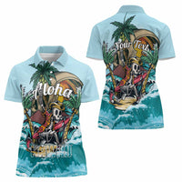 Personalized Aloha Hawaii Skeleton Women Polo Shirt Tropical Summer Vibe