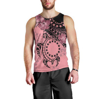 Cook Islands Turtle Men Tank Top Stars and Hibiscus - Pink