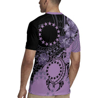 Cook Islands Turtle Rugby Jersey Stars and Hibiscus - Purple