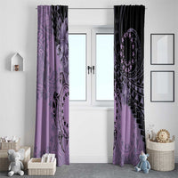 Cook Islands Turtle Window Curtain Stars and Hibiscus - Purple