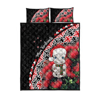 New Zealand Christmas Meri Kirihimete Quilt Bed Set Santa Hei Tiki Pohutukawa