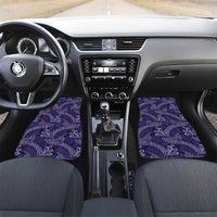 Deep Blue Monstera Car Mats Polynesian Tribal Pattern - Polynesian Pride