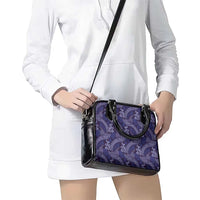 Deep Blue Monstera Shoulder Handbag Polynesian Tribal Pattern - Polynesian Pride