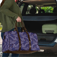 Deep Blue Monstera Travel Bag Polynesian Tribal Pattern - Polynesian Pride
