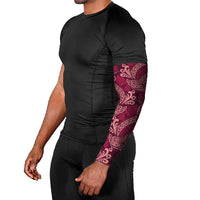 Sweet Pink Monstera Arm Sleeves Polynesian Tribal Pattern - Polynesian Pride