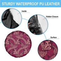Sweet Pink Monstera Spare Tire Cover Polynesian Tribal Pattern - Polynesian Pride