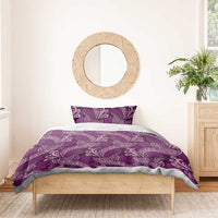 Royal Purple Monstera Bedding Set Polynesian Tribal Pattern - Polynesian Pride