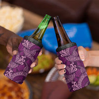 Royal Purple Monstera 4 in 1 Can Cooler Tumbler Polynesian Tribal Pattern - Polynesian Pride