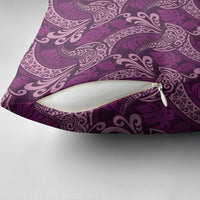 Royal Purple Monstera Pillow Cover Polynesian Tribal Pattern - Polynesian Pride