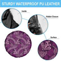 Royal Purple Monstera Spare Tire Cover Polynesian Tribal Pattern - Polynesian Pride