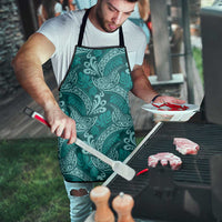 Teal Monstera Apron Polynesian Tribal Pattern - Polynesian Pride