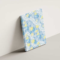 Anthurium Plumeria Lei Pastel Canvas Wall Art Blue Hawaiian Splendid Palaka