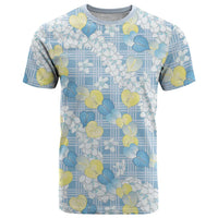Anthurium Plumeria Lei Pastel T Shirt Blue Hawaiian Splendid Palaka