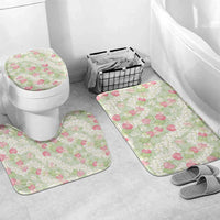 Anthurium Plumeria Lei Pastel Bathroom Set Green Hawaiian Splendid Palaka