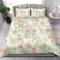 Anthurium Plumeria Lei Pastel Bedding Set Green Hawaiian Splendid Palaka