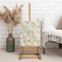 Anthurium Plumeria Lei Pastel Canvas Wall Art Green Hawaiian Splendid Palaka