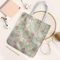 Anthurium Plumeria Lei Pastel Tote Bag Green Hawaiian Splendid Palaka