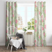 Anthurium Plumeria Lei Pastel Window Curtain Green Hawaiian Splendid Palaka