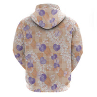 Anthurium Plumeria Lei Pastel Hoodie Orange Hawaiian Splendid Palaka
