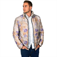 Anthurium Plumeria Lei Pastel Padded Jacket Orange Hawaiian Splendid Palaka