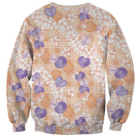 Anthurium Plumeria Lei Pastel Sweatshirt Orange Hawaiian Splendid Palaka