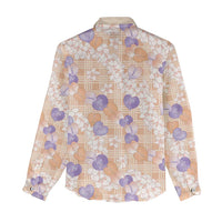 Anthurium Plumeria Lei Pastel Women Casual Shirt Orange Hawaiian Splendid Palaka