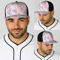Anthurium Plumeria Lei Pastel Baseball Net Cap Pink Hawaiian Splendid Palaka