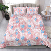 Anthurium Plumeria Lei Pastel Bedding Set Pink Hawaiian Splendid Palaka