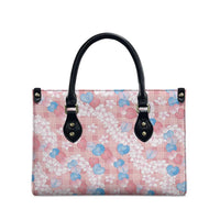 Anthurium Plumeria Lei Pastel Leather Bag Pink Hawaiian Splendid Palaka