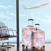 Anthurium Plumeria Lei Pastel Luggage Cover Pink Hawaiian Splendid Palaka