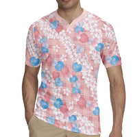 Anthurium Plumeria Lei Pastel Rugby Jersey Pink Hawaiian Splendid Palaka