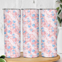 Anthurium Plumeria Lei Pastel Skinny Tumbler Pink Hawaiian Splendid Palaka