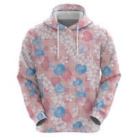 Anthurium Plumeria Lei Pastel Zip Hoodie Pink Hawaiian Splendid Palaka