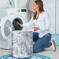 Anthurium Plumeria Lei Pastel Laundry Basket Purple Hawaiian Splendid Palaka