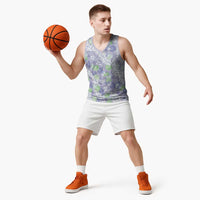 Anthurium Plumeria Lei Pastel Basketball Jersey Purple Hawaiian Splendid Palaka