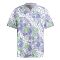 Anthurium Plumeria Lei Pastel Rugby Jersey Purple Hawaiian Splendid Palaka