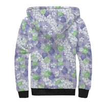 Anthurium Plumeria Lei Pastel Sherpa Hoodie Purple Hawaiian Splendid Palaka