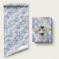Anthurium Plumeria Lei Pastel Wrapping Paper Purple Hawaiian Splendid Palaka